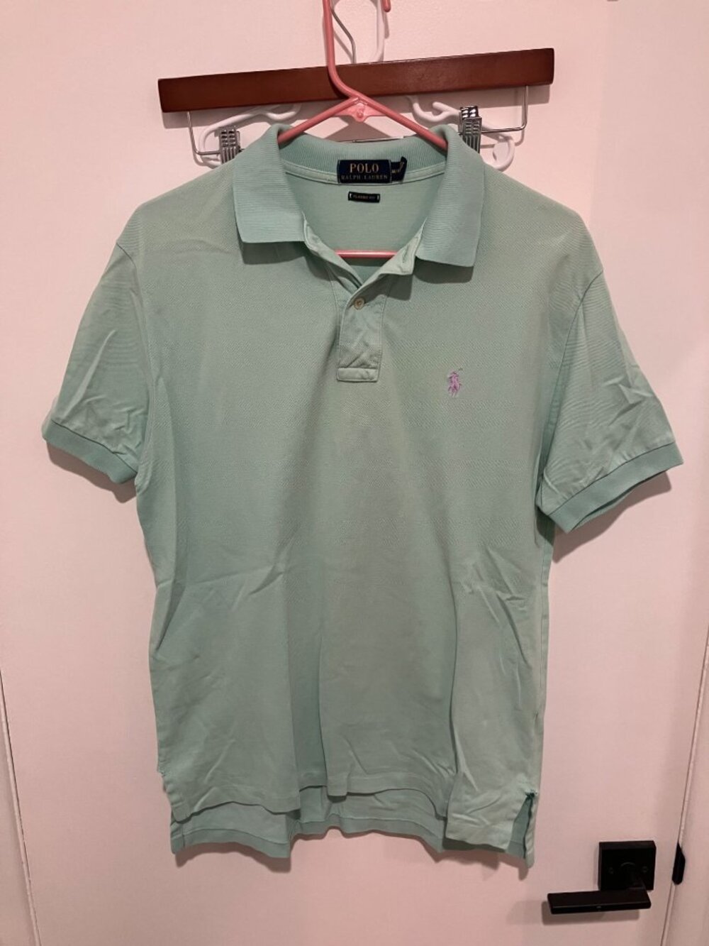 Polo Ralph Lauren Vintage Men's Pique Polo Shirt, Light Green, Size Medium